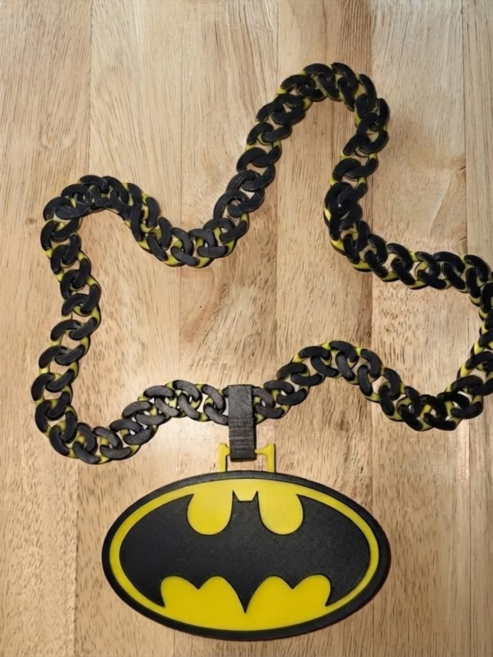 Kids Batman Logo Pendant Necklace - Black & Yellow